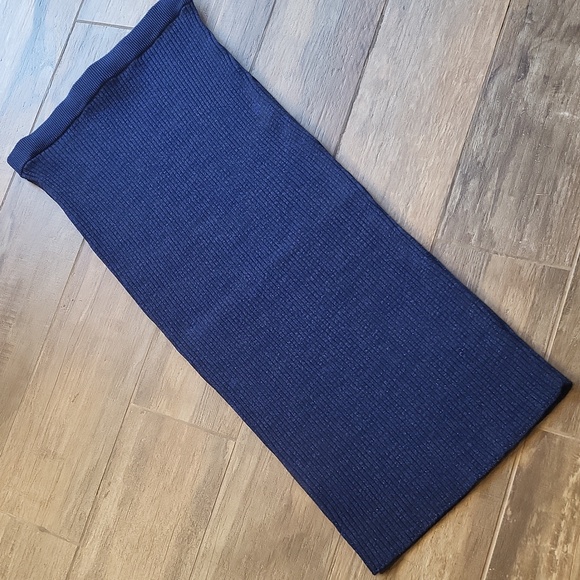 Nordstrom's Open Edit Blue & Black Sparkle Ribbed Sweater Skirt, Small - Picture 2 of 10
